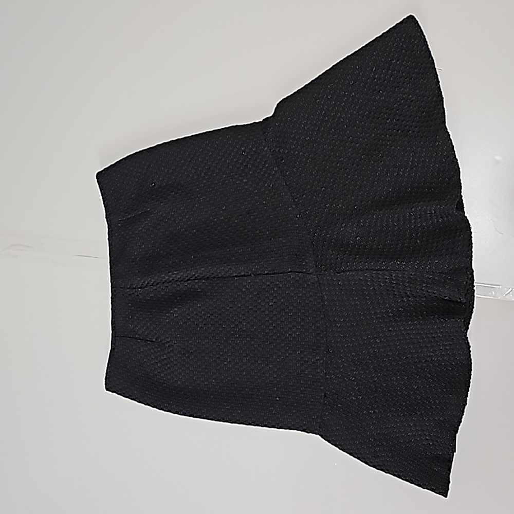 Hillard & Hanson Skirt Women 6 Black Excellent Flared Wool Blend Zipper Closure